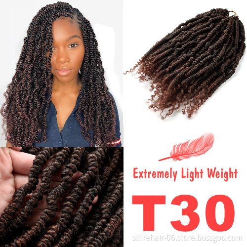 Newest12 inch 30cm Pre Twisted Passion Twist Synthetic Twists Crochet Hair Long Ombre Braids Crotchet Braid Fluffy Braiding hair